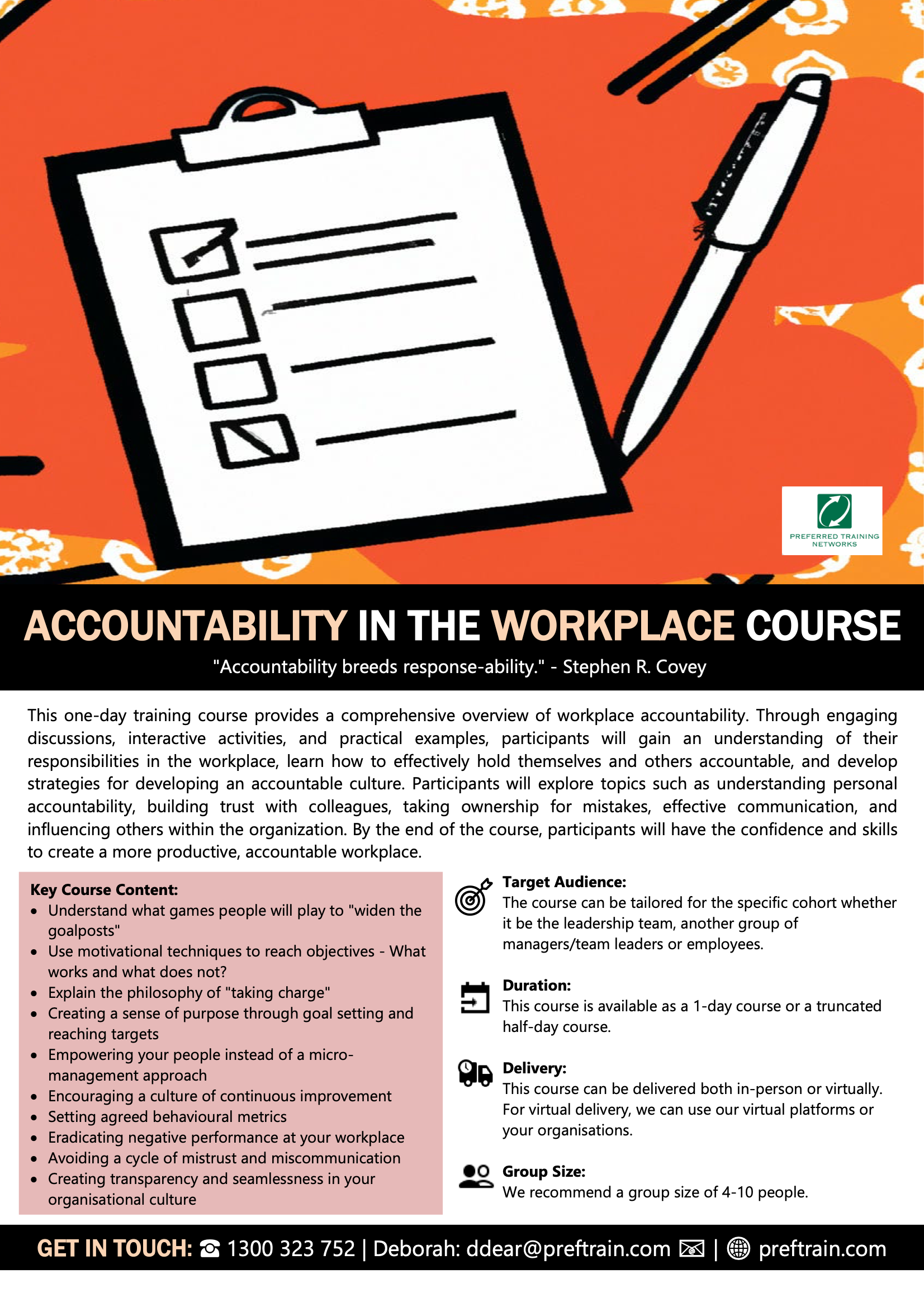Accountability in the workplace course