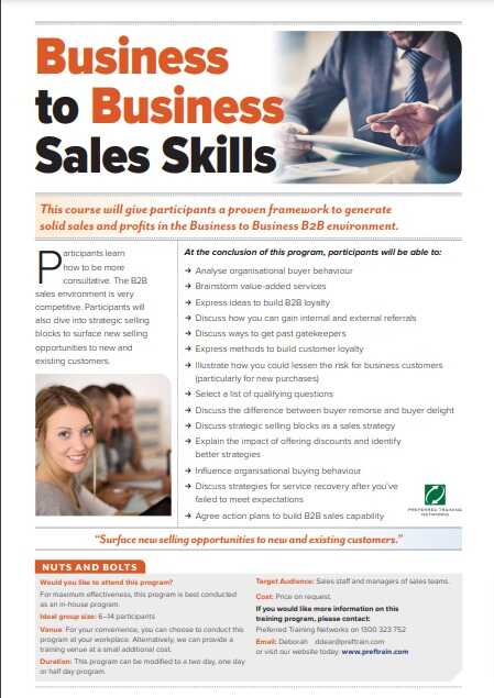 Business to Business Sales Skills