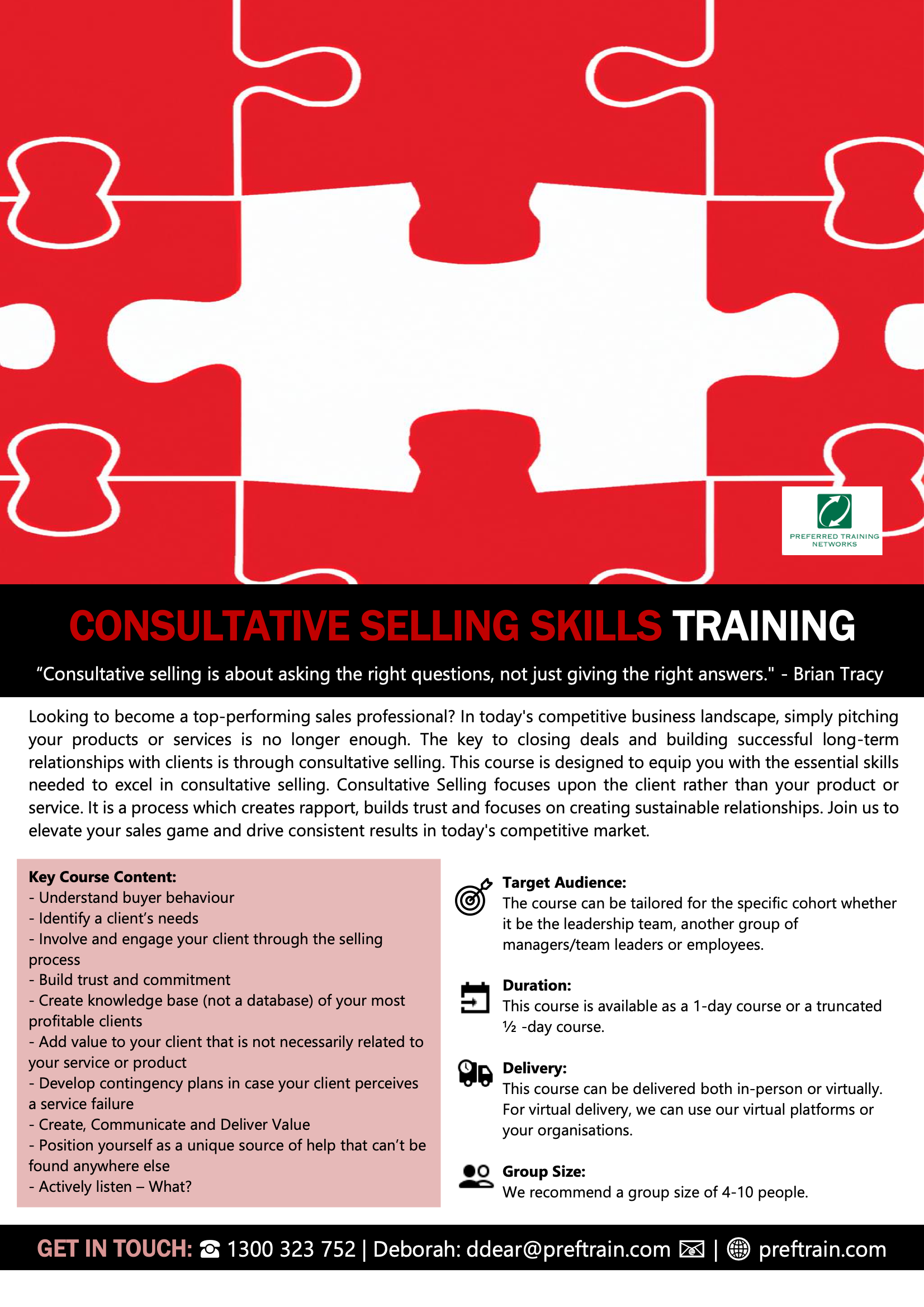 Consultative selling skills training
