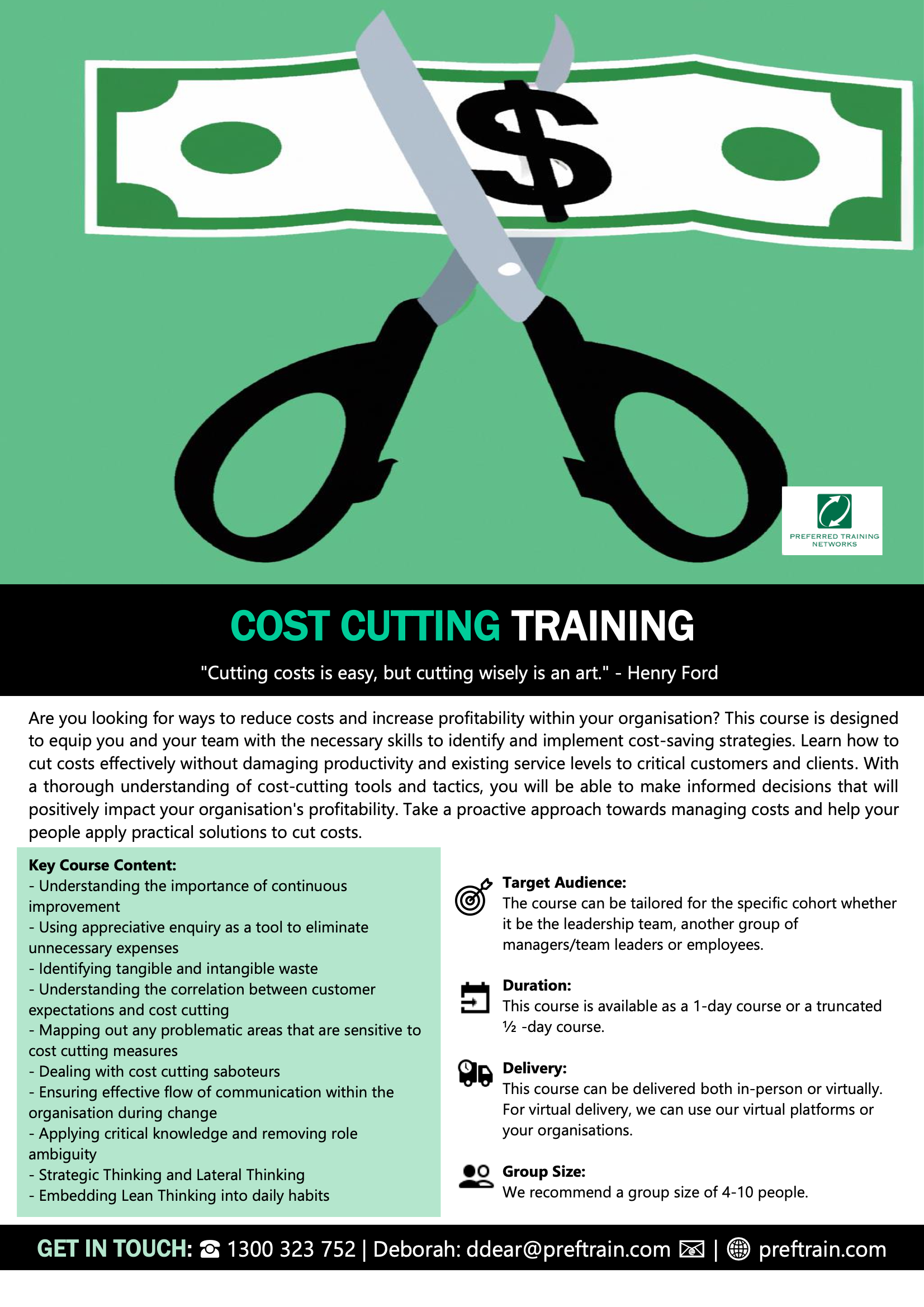 Cost Cutting Training