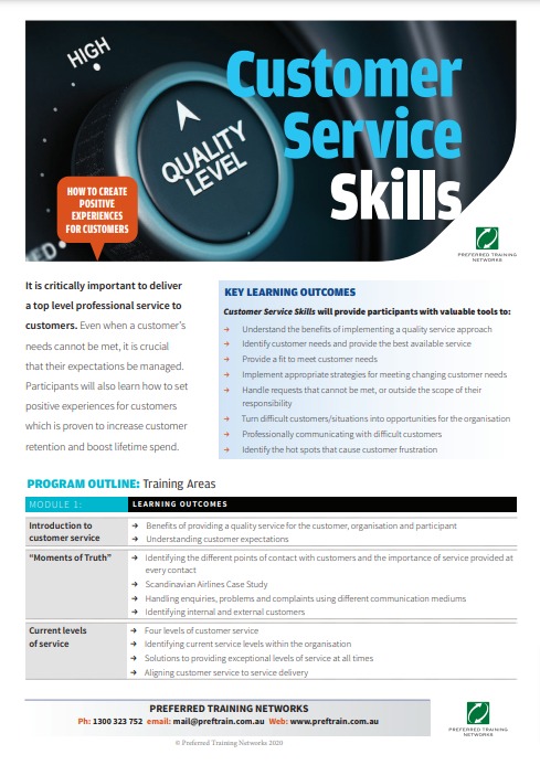 Customer service training course