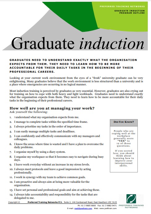 Graduate Induction Course