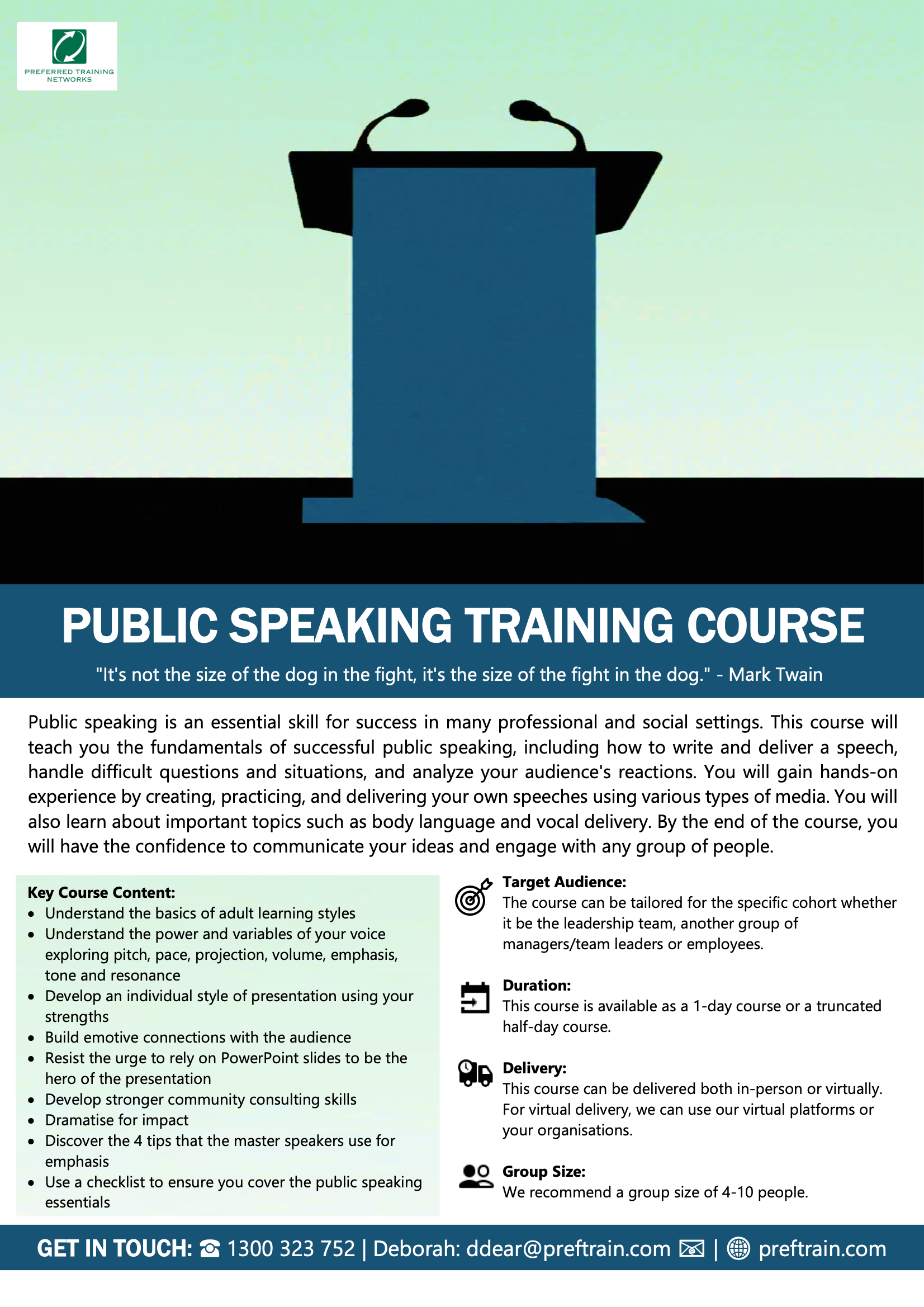 Public Speaking Training Course