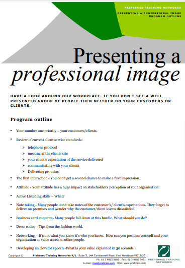 Presenting a Professional Image