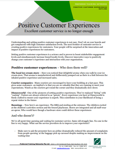 Positive Customer Experiences