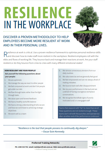 WORKPLACE RESILIENCE TRAINING COURSES