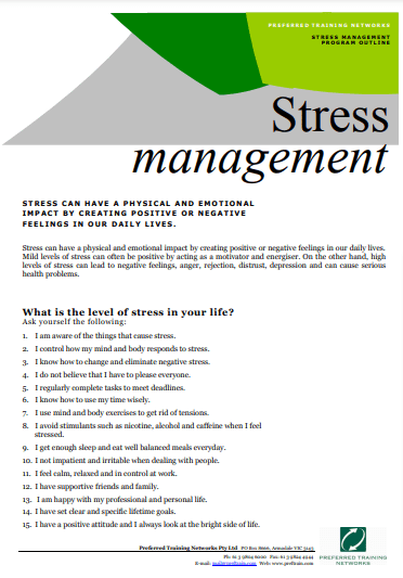 Stress Management Training Course