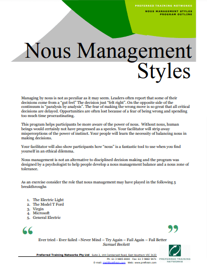Nous Management Styles