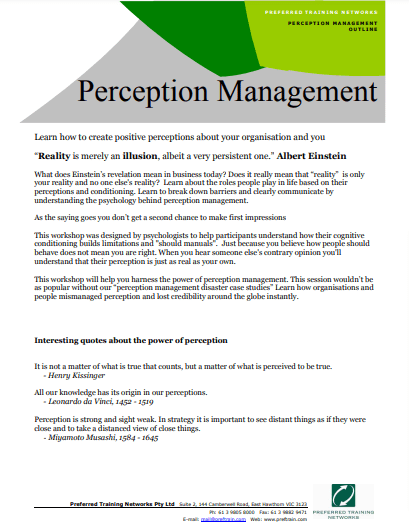 Perception Management Techniques