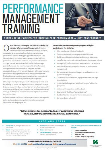 PERFORMANCE MANAGEMENT TRAINING