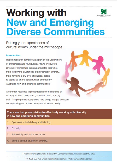 Working with New and Emerging Diverse Communities