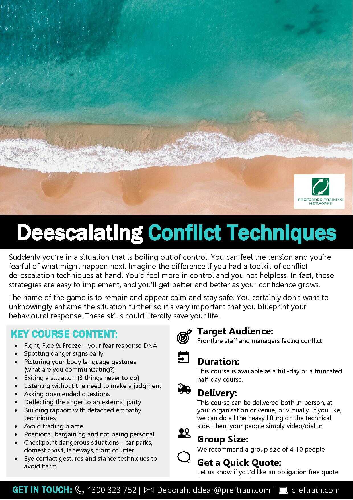 De-Escalating Conflict Techniques