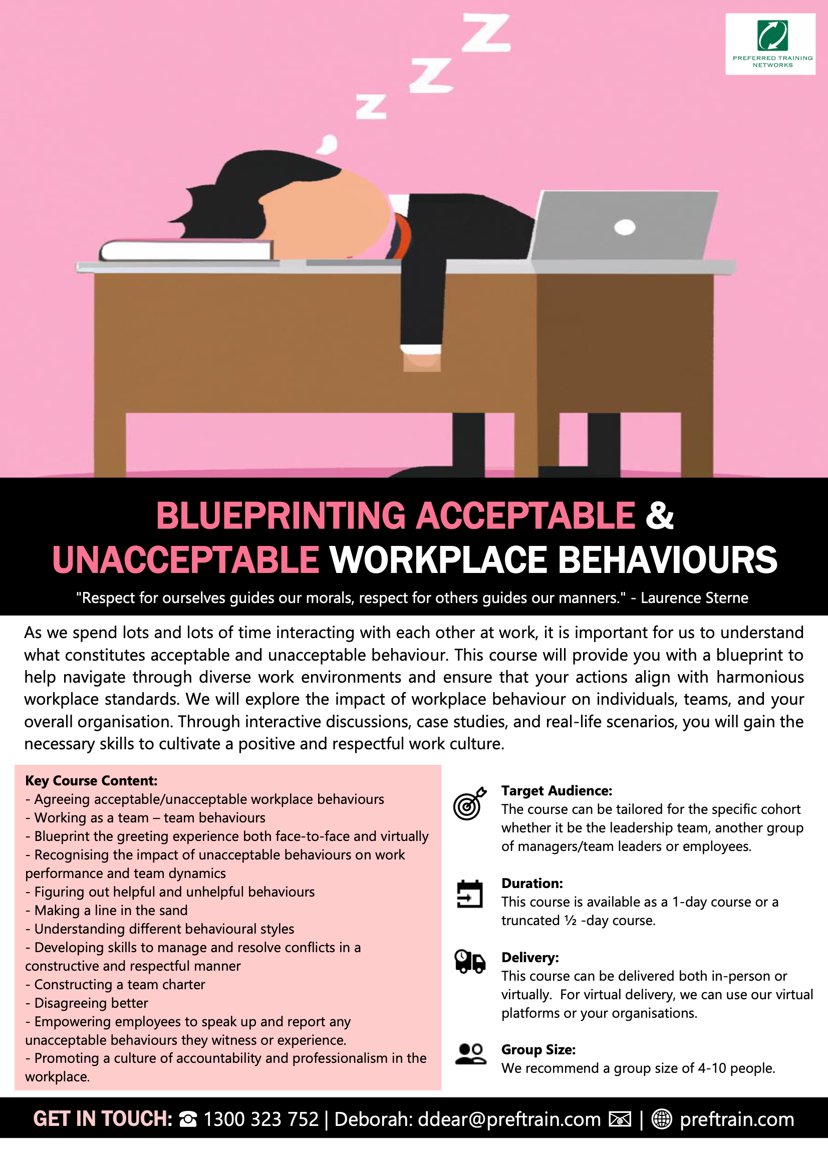 Blueprinting Acceptable & Unacceptable Workplace Behaviours