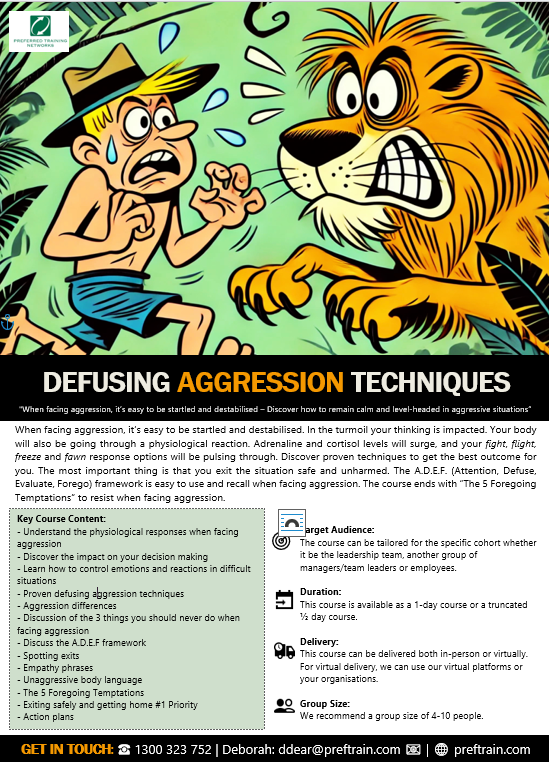 Defusing Aggression Techniques in Australia