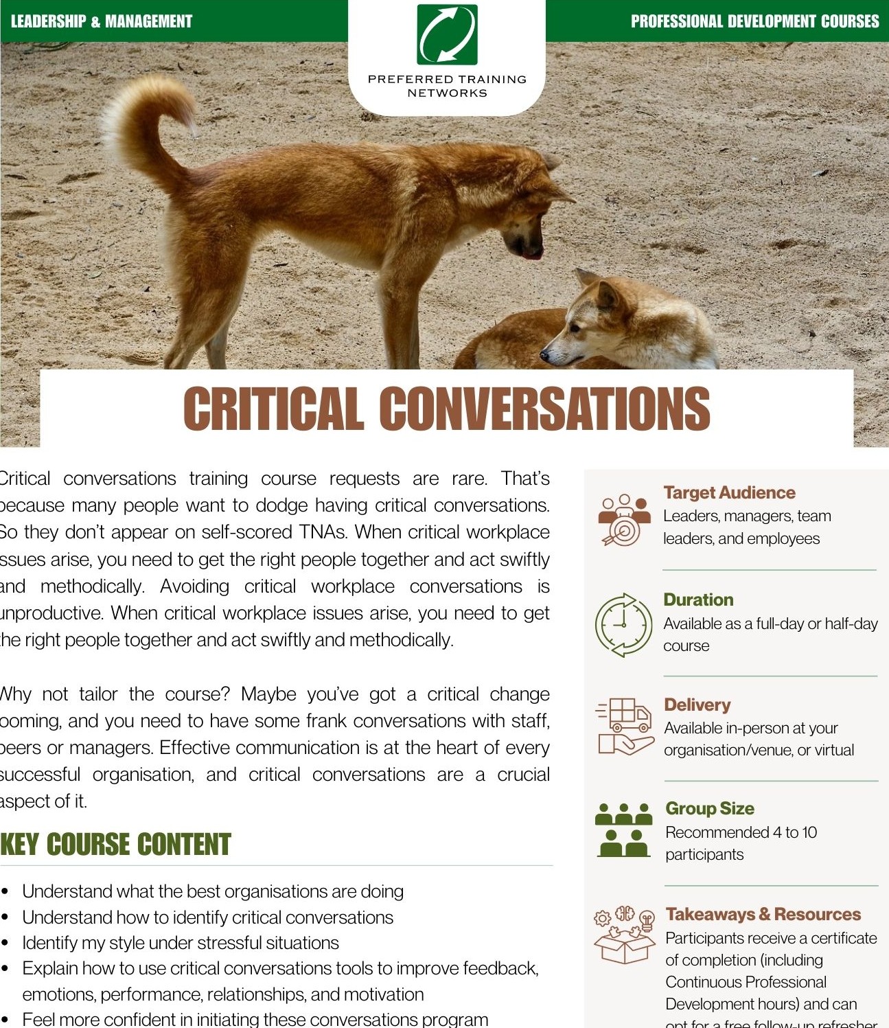 Critical Conversations Training Course